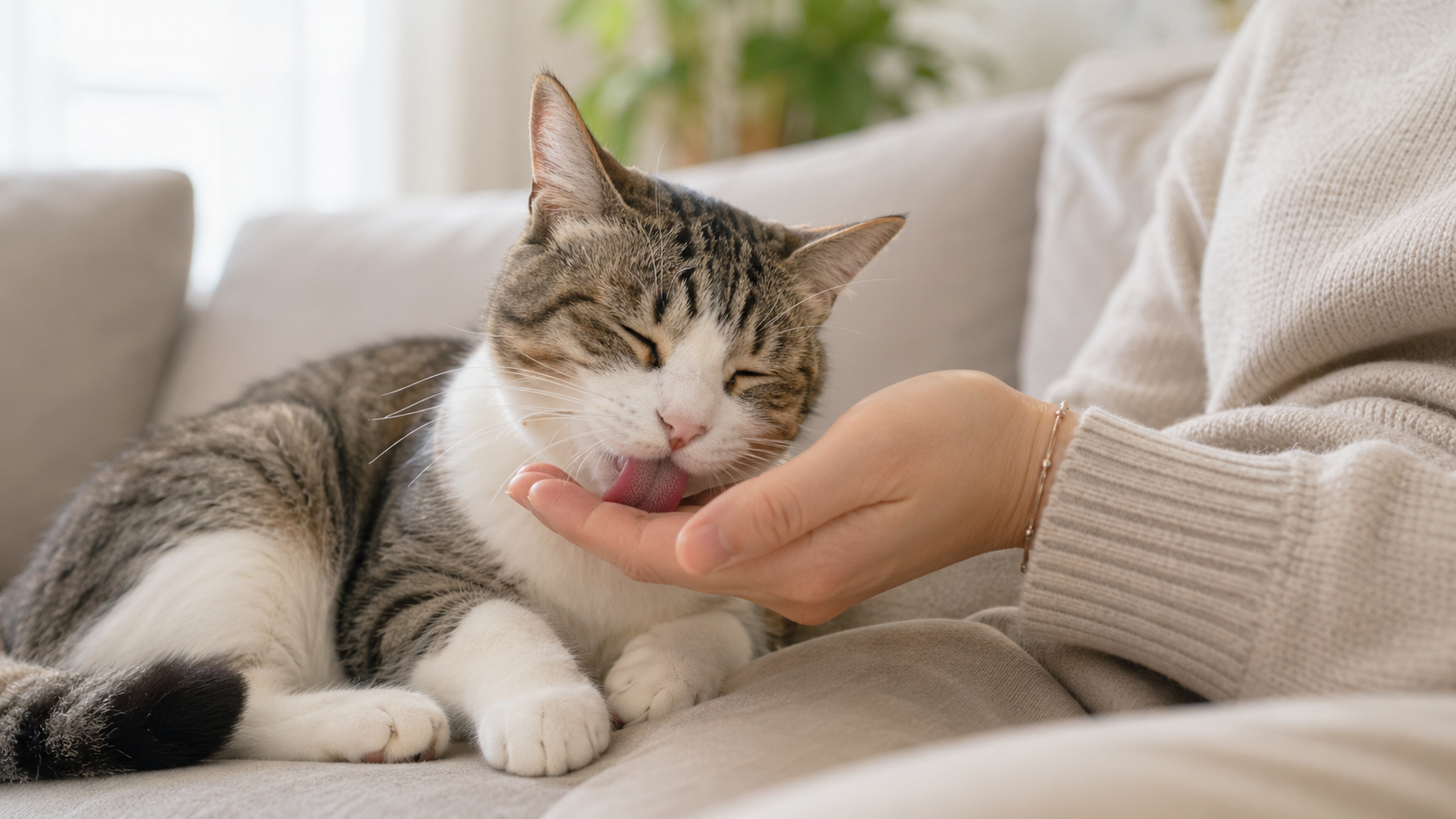 貓咪為什麼舔人？5 個原因、情緒解讀與互動注意事項