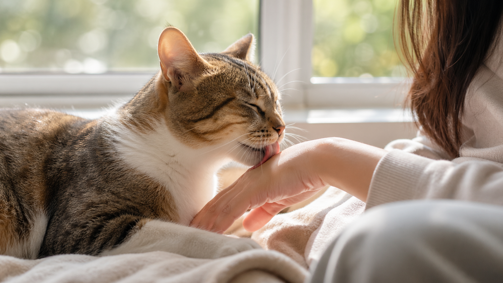 貓咪狂舔我，到底想說什麼？揭秘主子「愛的舔舔」背後5大原因！