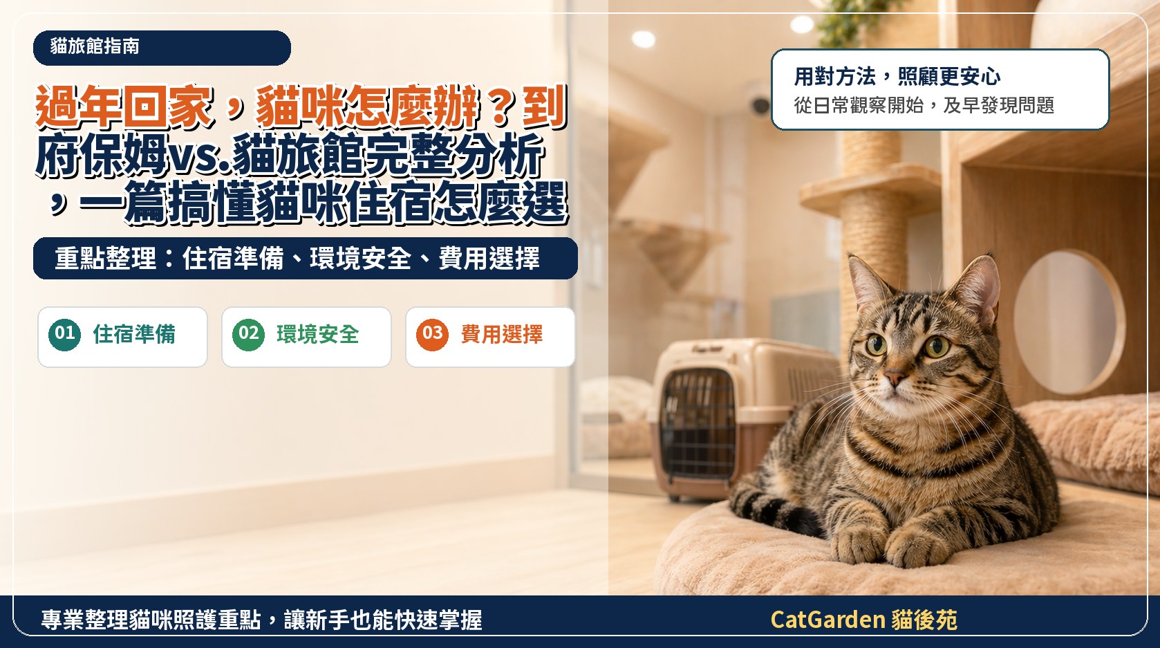 過年回家，貓咪怎麼辦？到府保姆 vs. 貓旅館完整分析，一篇搞懂貓咪住宿怎麼選！ 封面圖