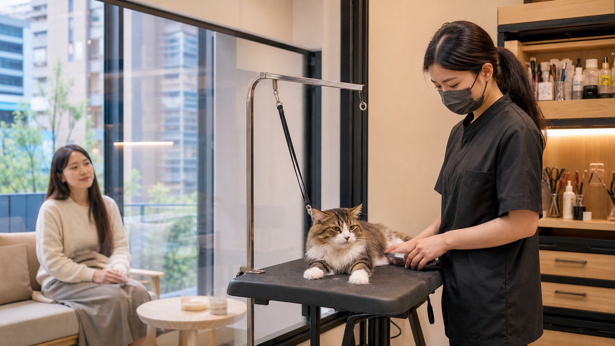 貓咪美容時飼主可以在旁邊等嗎?先看等待區、動線和貓咪壓力 1 貓咪美容時飼主可以在旁邊等嗎?先看等待區、動線和貓咪壓力